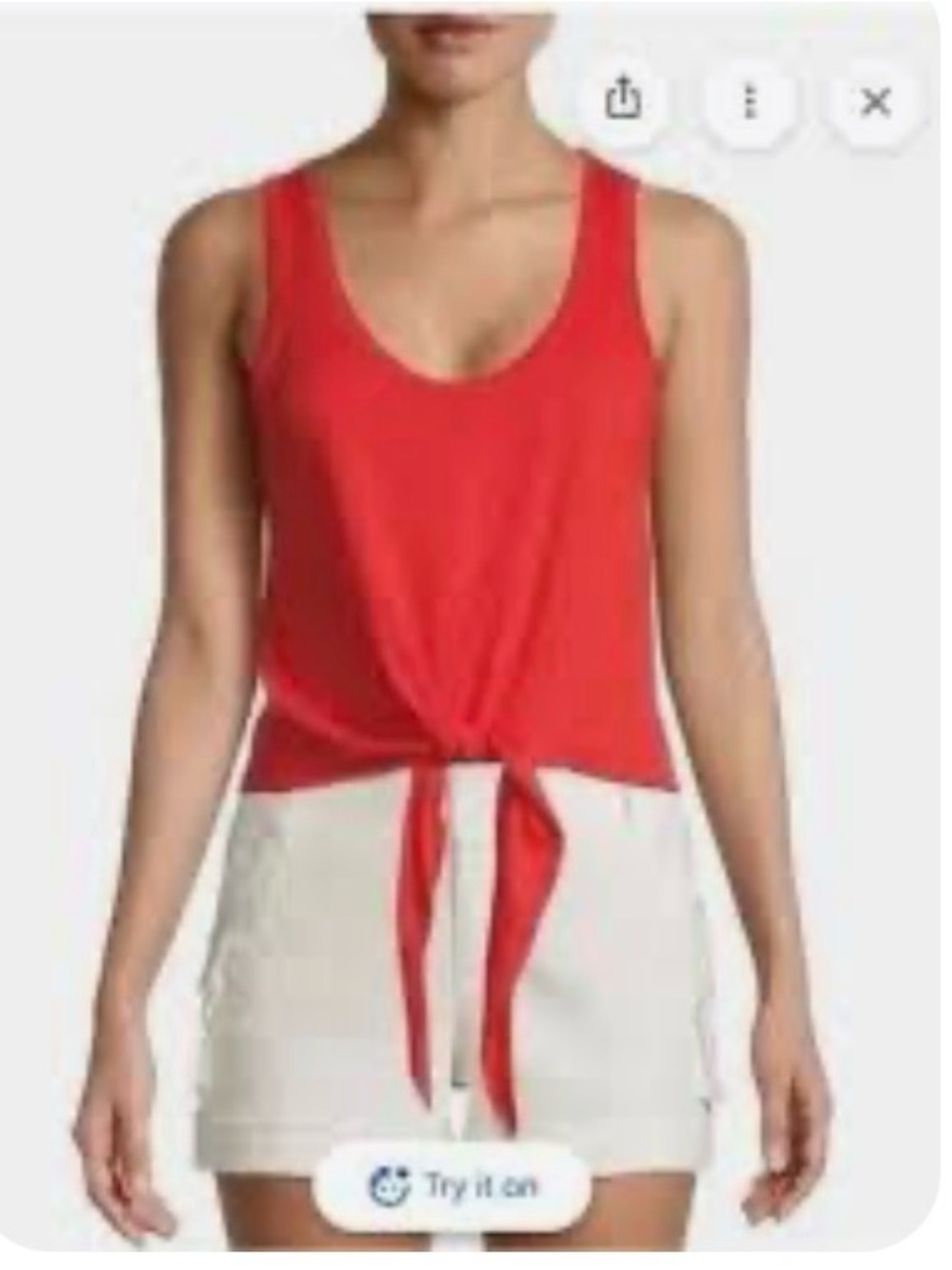 Alice + Olivia Jacinda Tie-Front Tank Top, Bright Ruby - Picture 9 of 12